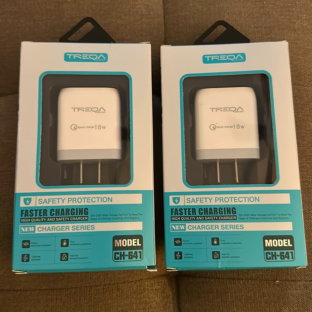Treqa Quick Charger Adapters - 2 NIB